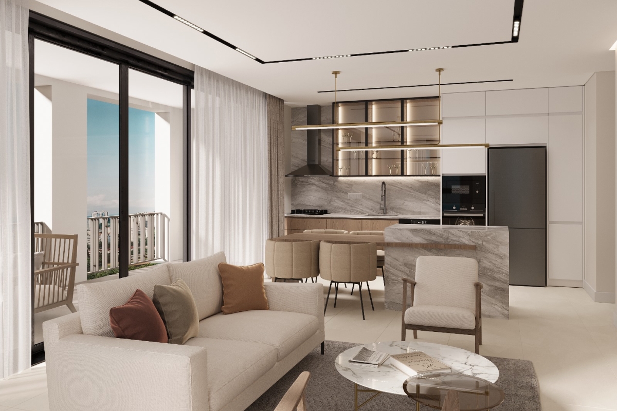 Moderno appartamento con due camere da letto e vista mare