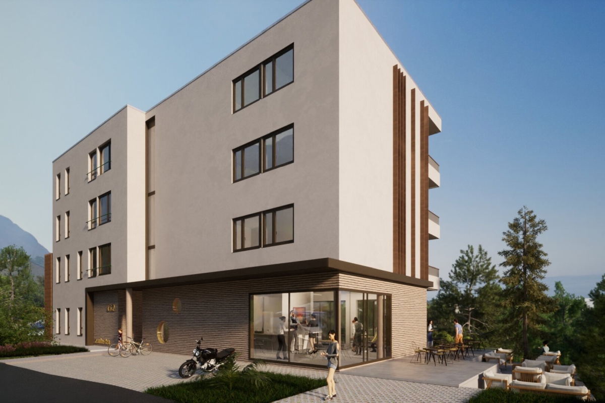 Appartamento con tre camere da letto in un nuovo edificio con terrazza e vista mare