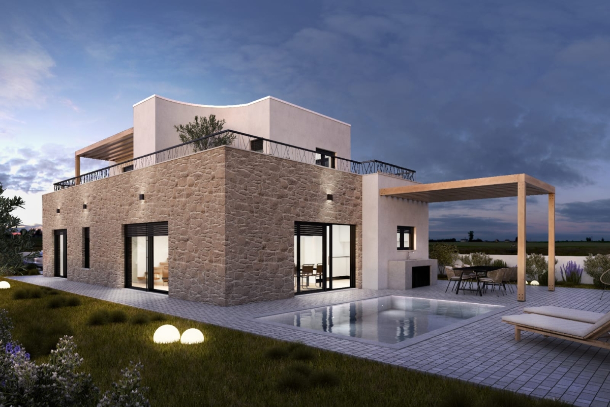 Casa unifamiliare di nuova costruzione con piscina e garage