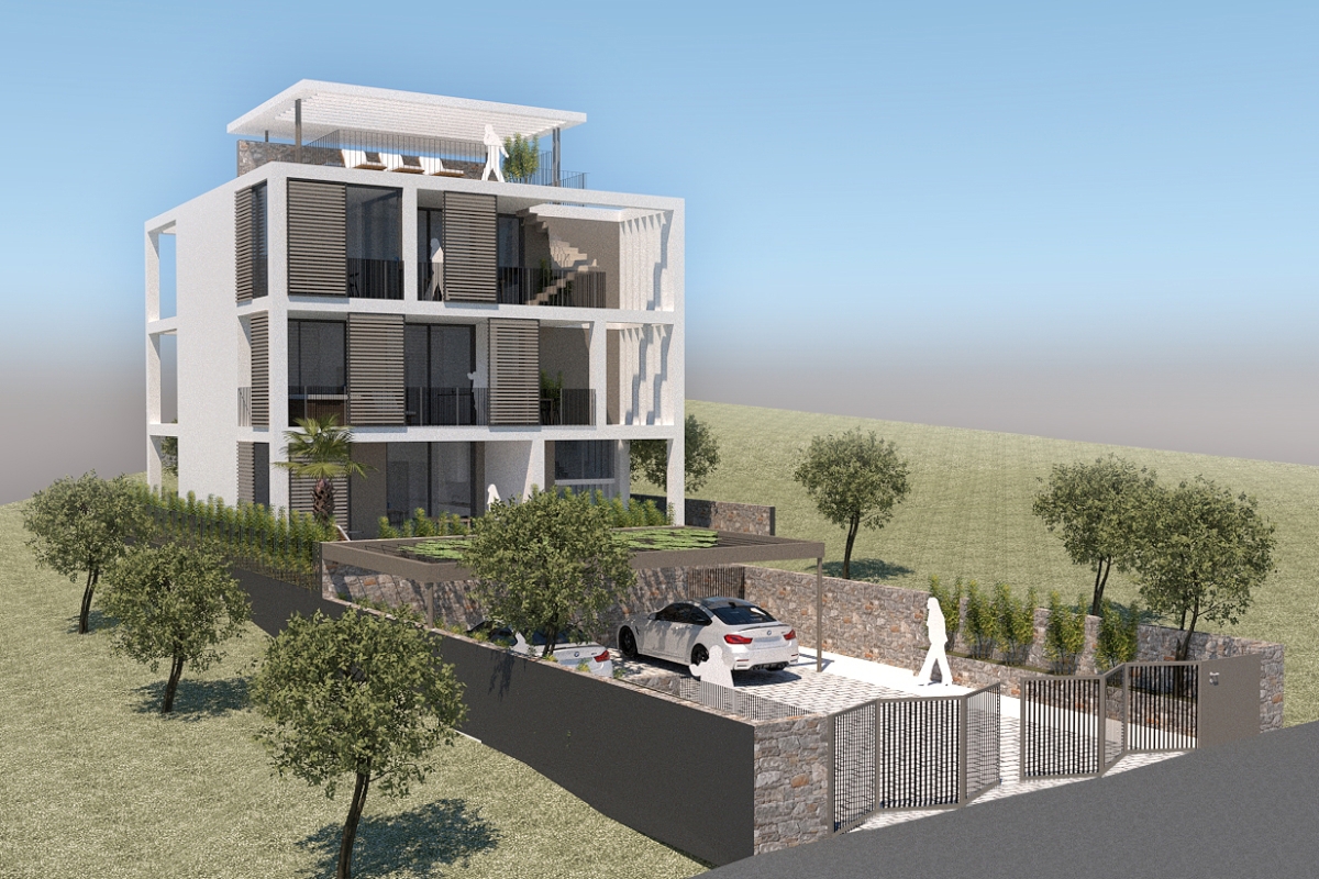 Moderna palazzina con vista mare