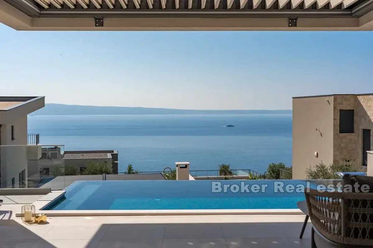 Villa di recente costruzione con piscina e vista mare