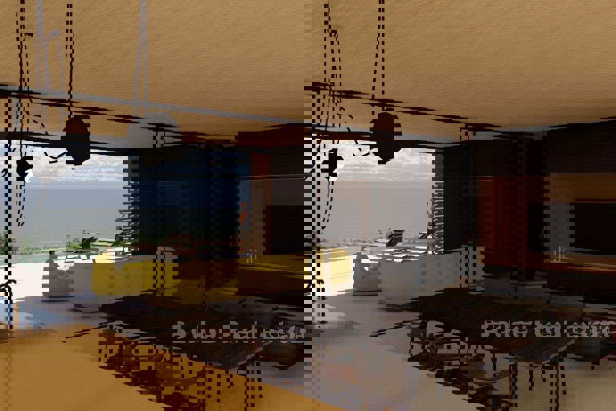 Terreno attraente con un progetto con vista aperta sul mare