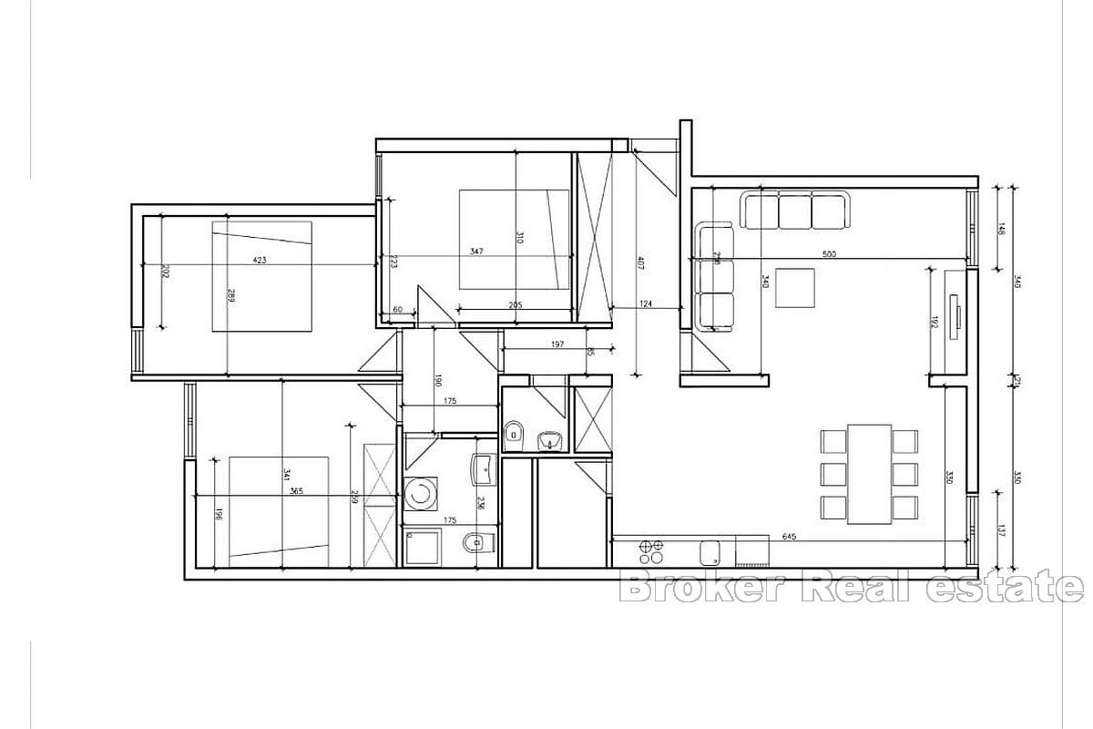 Moderno appartamento con tre camere da letto con vista sul mare aperto