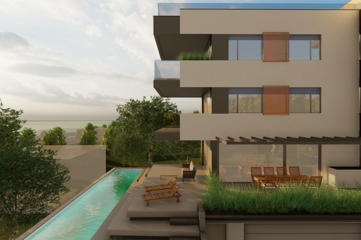 Appartamento di lusso con piscina privata e vista mare