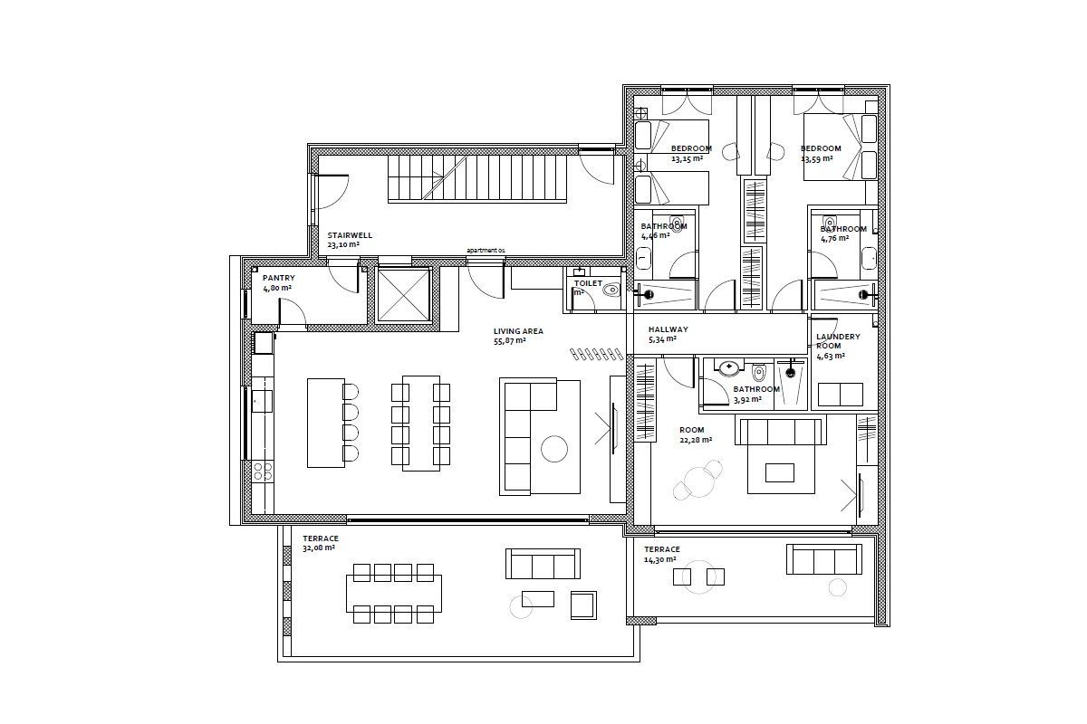 Lussuoso appartamento con piscina in prima fila sul mare