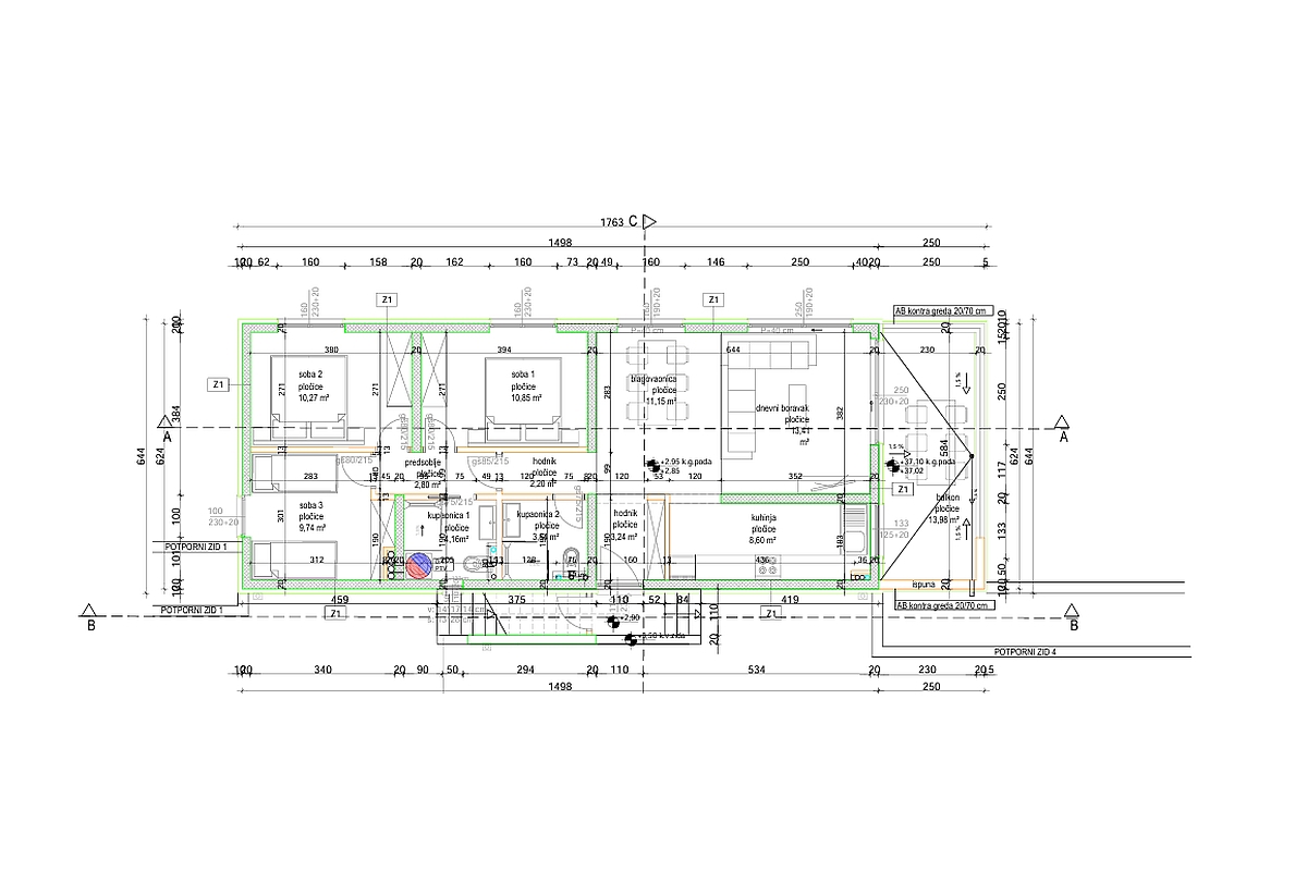 Comodo appartamento con tre camere da letto in un nuovo edificio