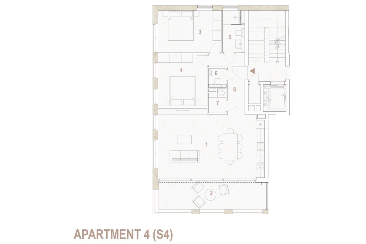 Appartamento con due camere da letto e vista mare