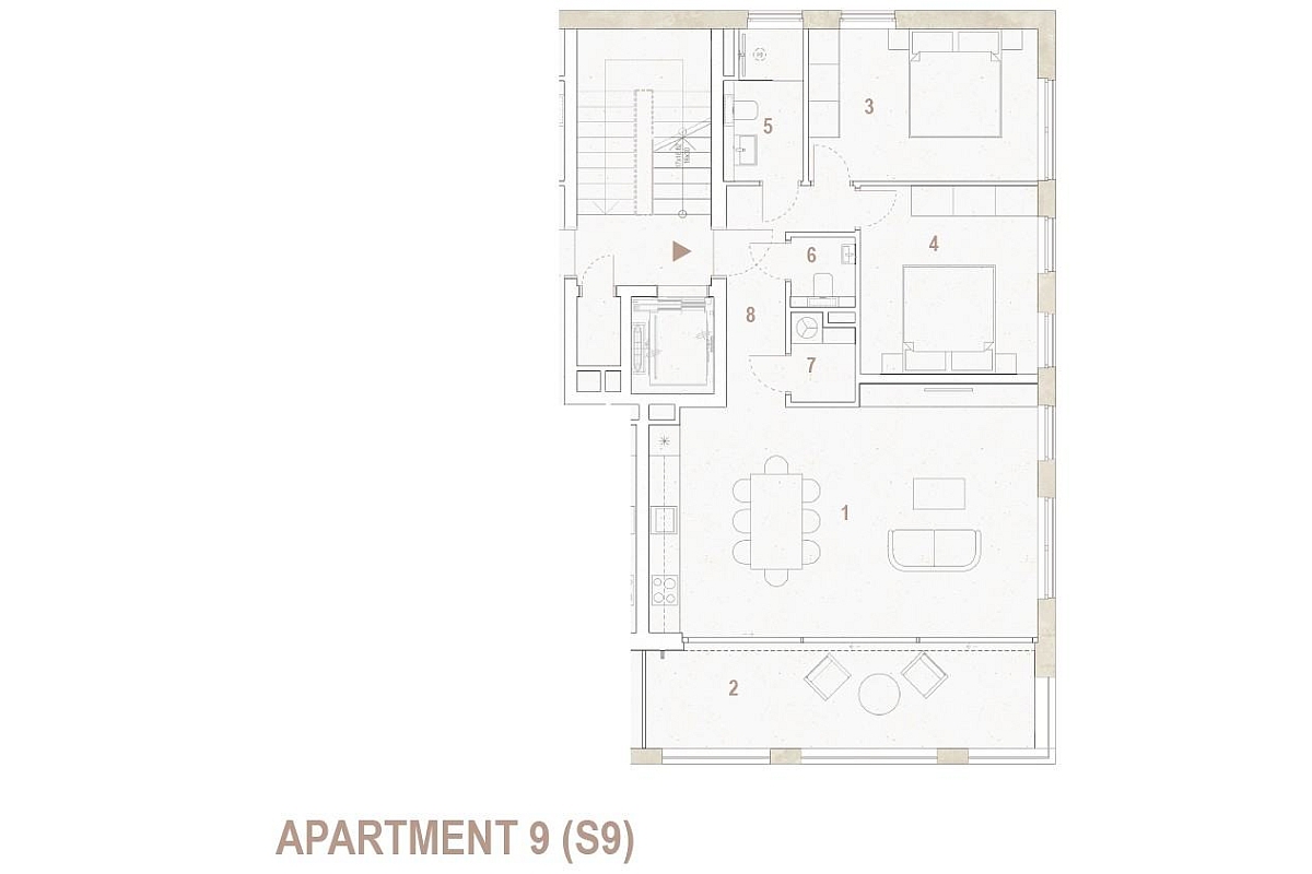 Attico in un nuovo edificio in ottima posizione