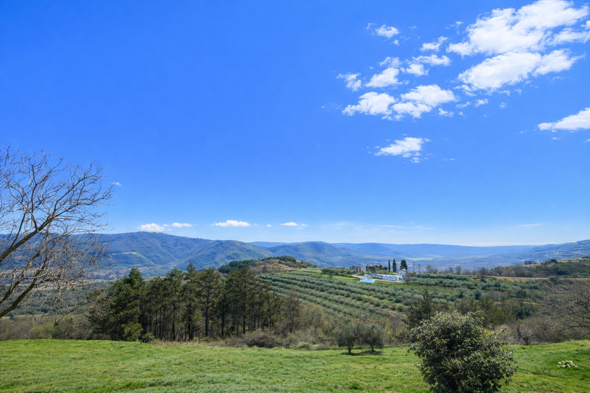 Tenuta unica di 17 ettari con vista panoramica su Motovun e sul lago di Butoniga