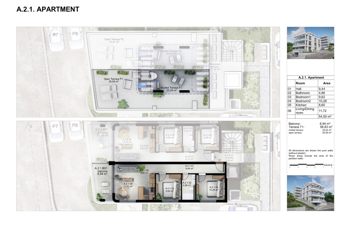Lussuoso attico con due camere da letto e terrazza sul tetto