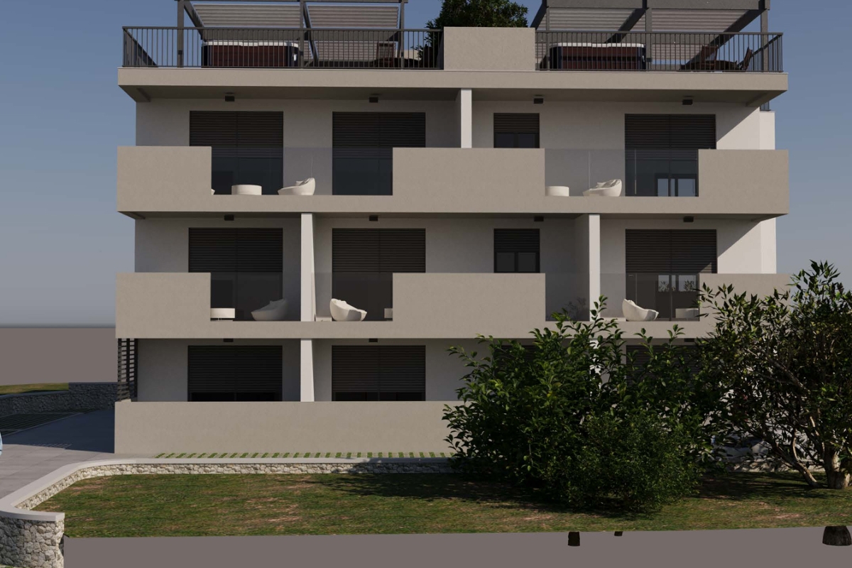 Attico con due camere da letto, terrazza sul tetto e vista mare