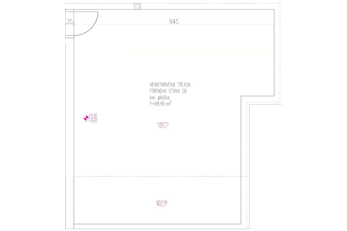 Attico con due camere da letto, terrazza sul tetto e vista mare