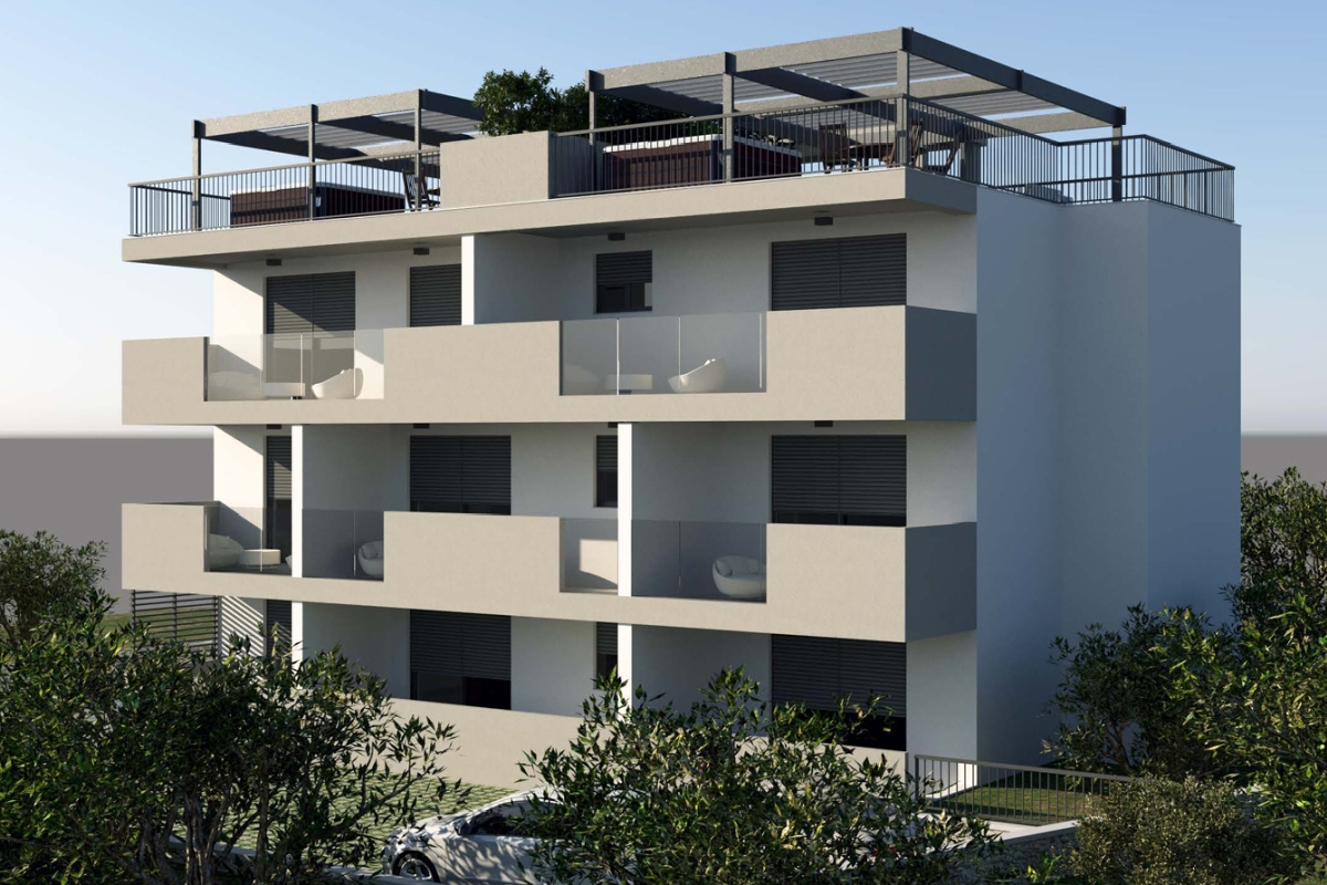 Attico con due camere da letto, terrazza sul tetto e vista mare