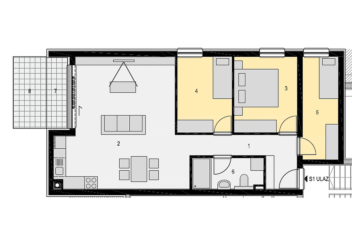 Moderno appartamento trilocale in prima fila sul mare