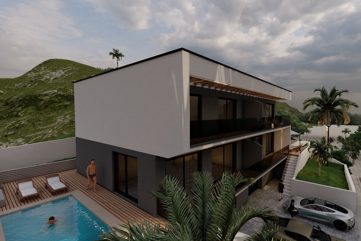 Villa in costruzione con vista mare