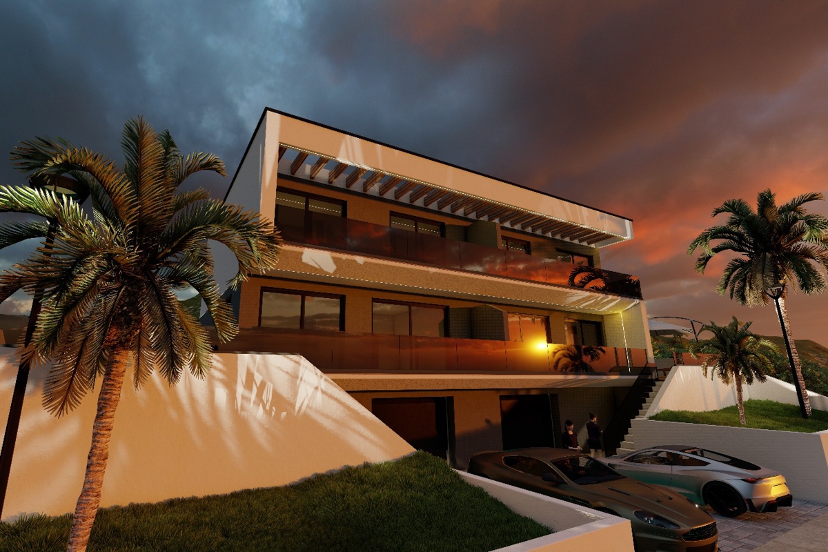 Villa in costruzione con vista mare