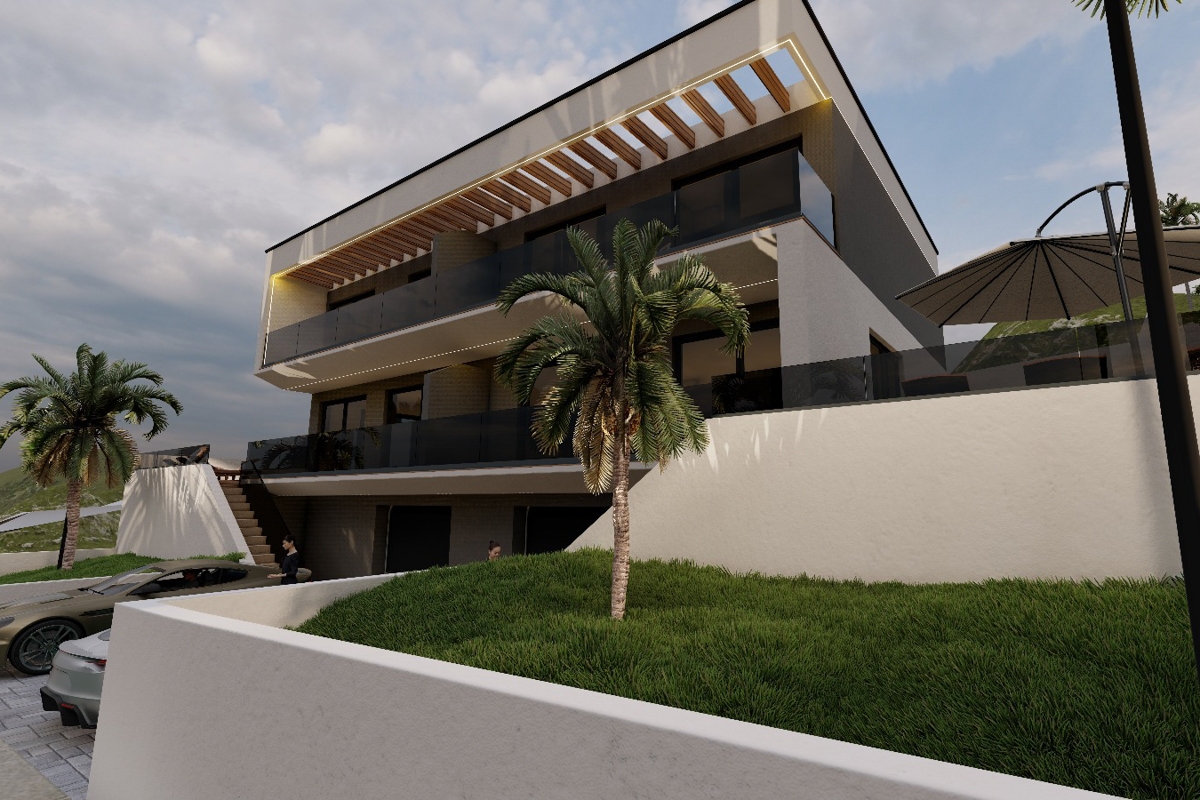 Villa in costruzione con vista mare