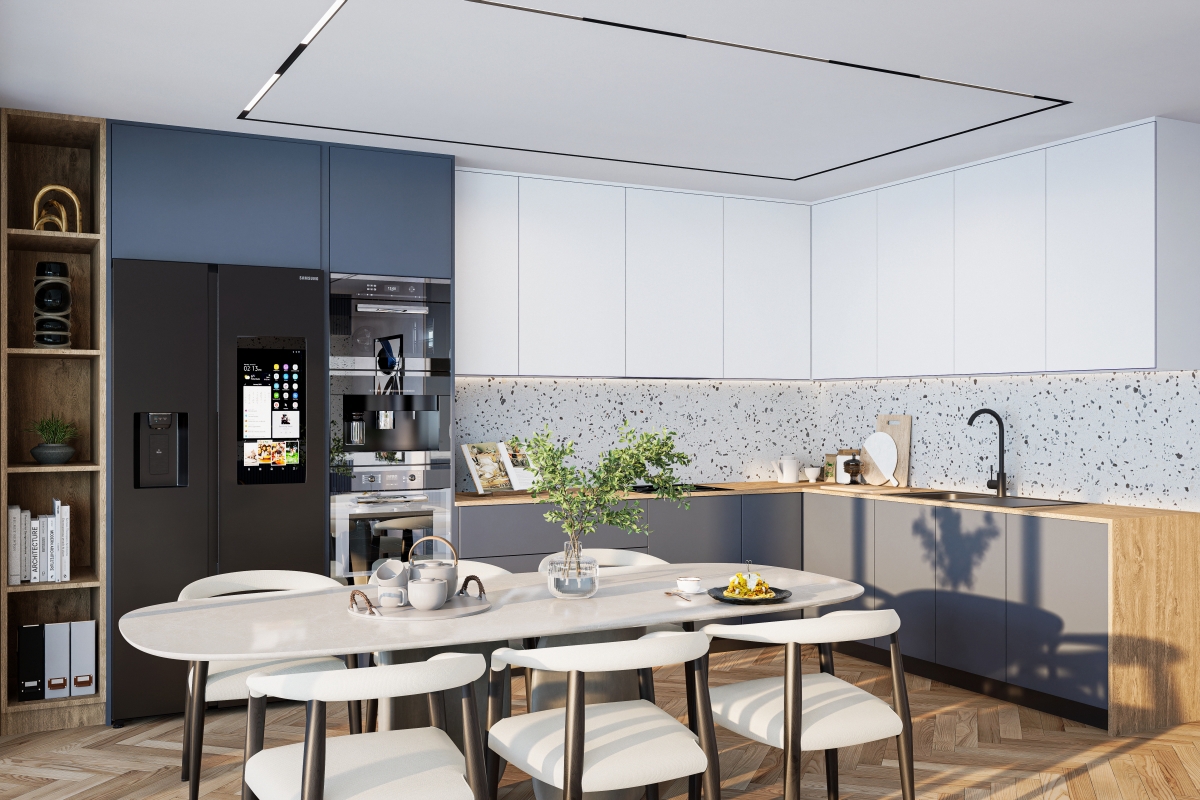 Ampio attico con due camere da letto in prima fila sul mare