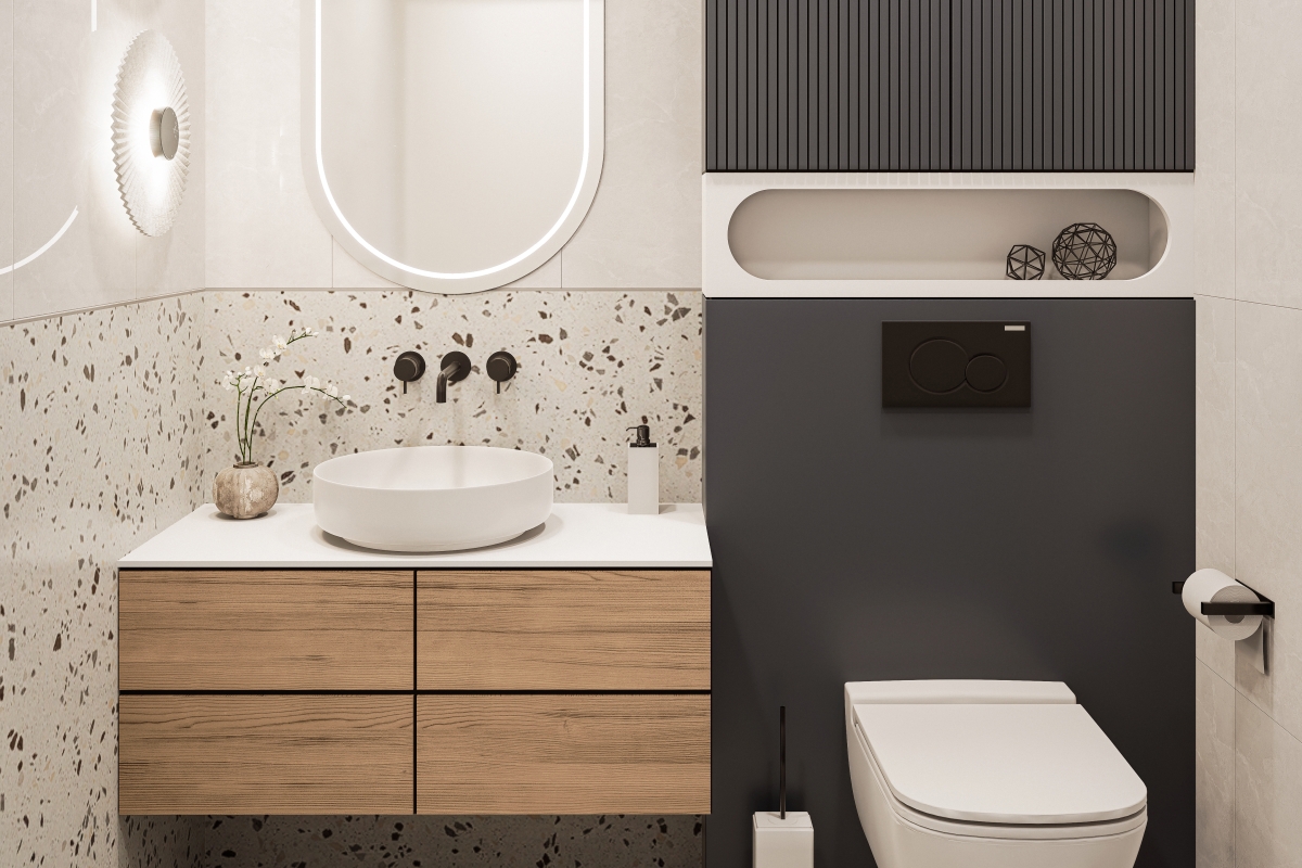 Ampio attico con due camere da letto in prima fila sul mare