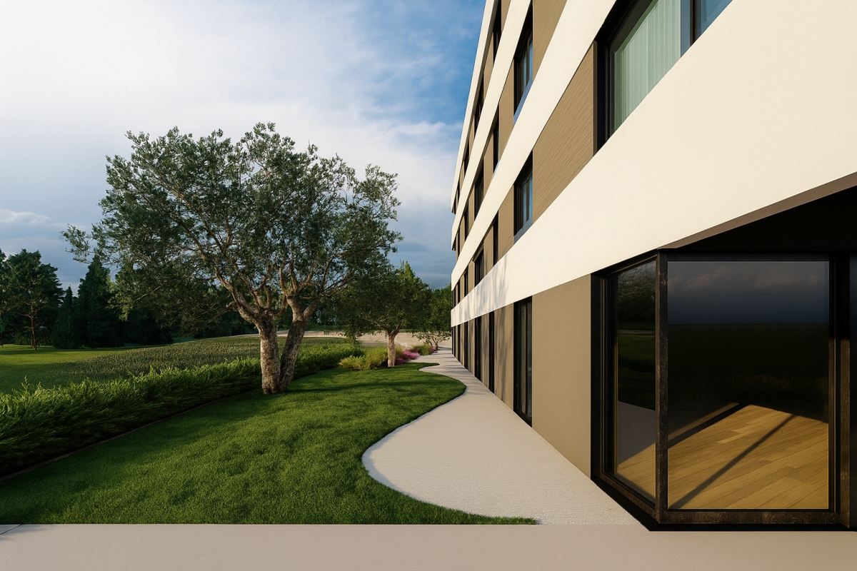 Ampio appartamento con due camere da letto in un moderno edificio urbano