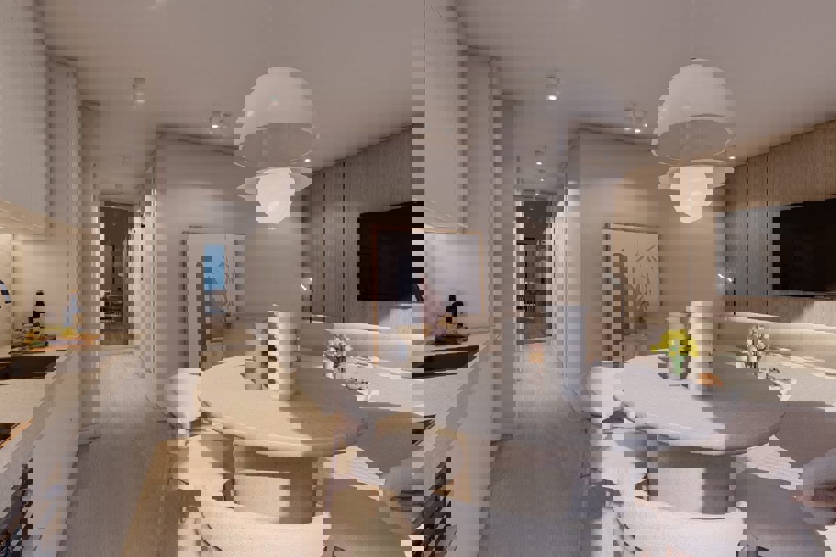 Moderno appartamento con tre camere da letto in un edificio di nuova costruzione con vista mare