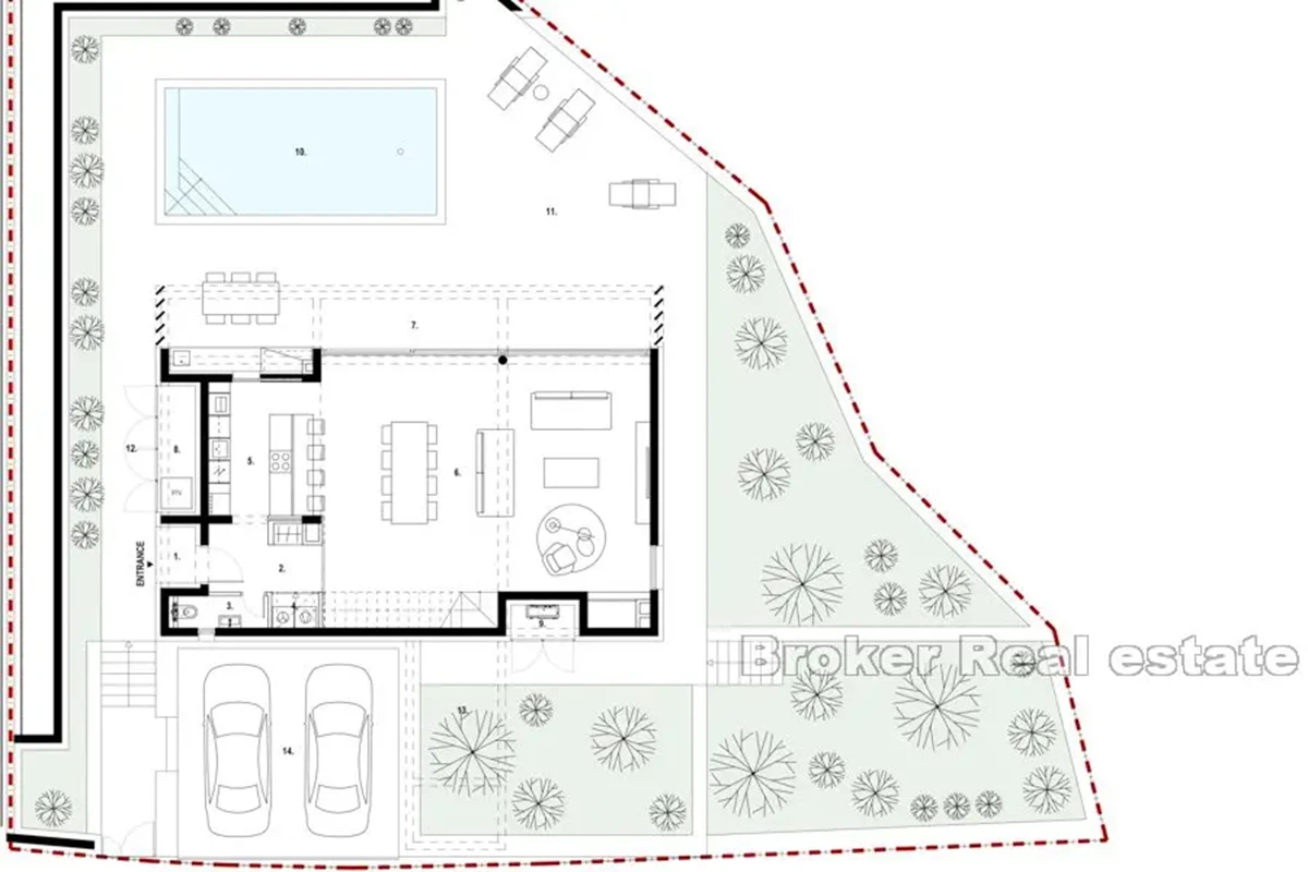 Moderna villa di nuova costruzione con vista mare