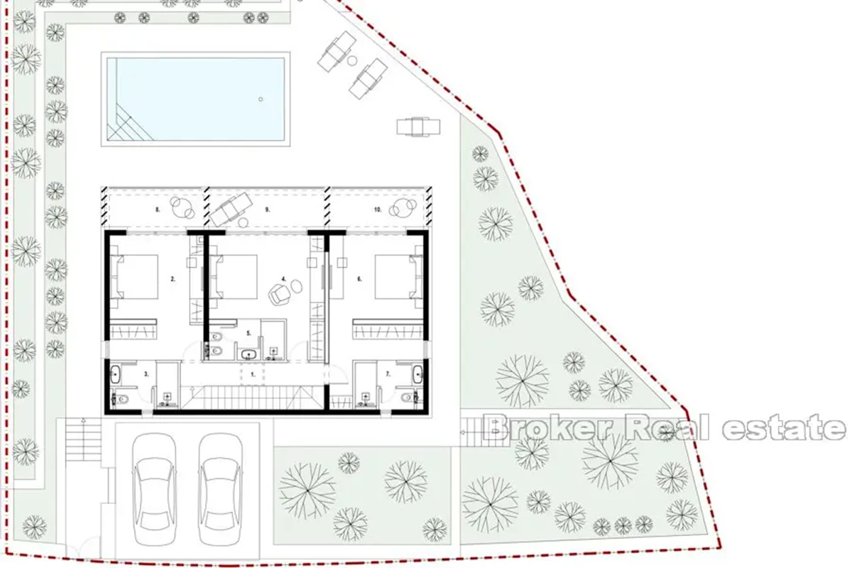 Moderna villa di nuova costruzione con vista mare