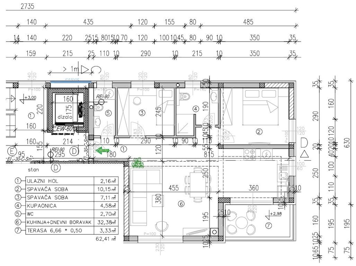 Tar – NUOVA COSTRUZIONE! 2 camere, terrazza, 2 posti auto