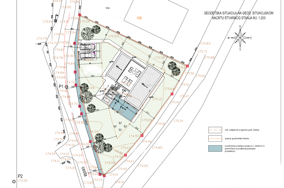 Parenzo – dintorni, terreno edificabile con permesso e progetto per una casa moderna con piscina