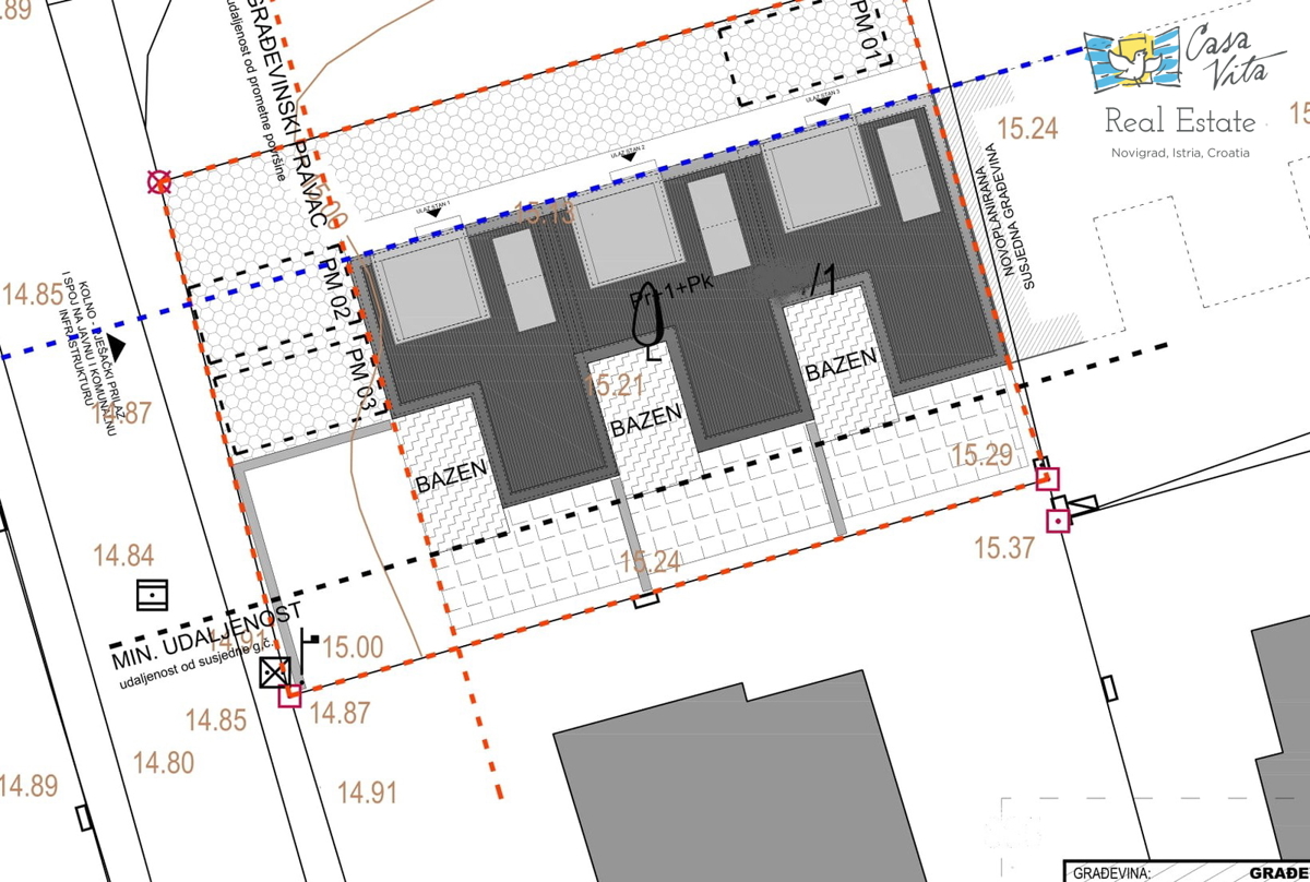 ISTRA, FUNTANA - casa a schiera con piscina vicino al mare