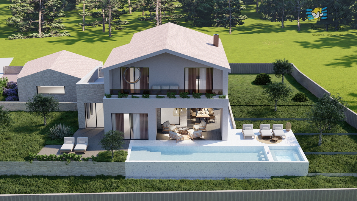 ISTRA, TINJAN - Terreno edificabile con progetto per villa con garage!