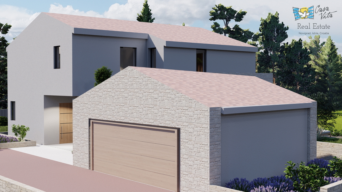ISTRA, TINJAN - Terreno edificabile con progetto per villa con garage!