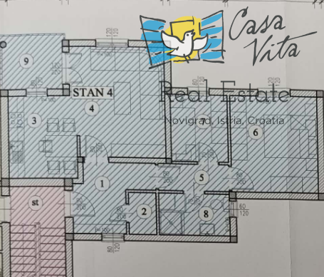 ISTRA, NOVIGRAD - Appartamento con due camere da letto e bella vista sul mare!