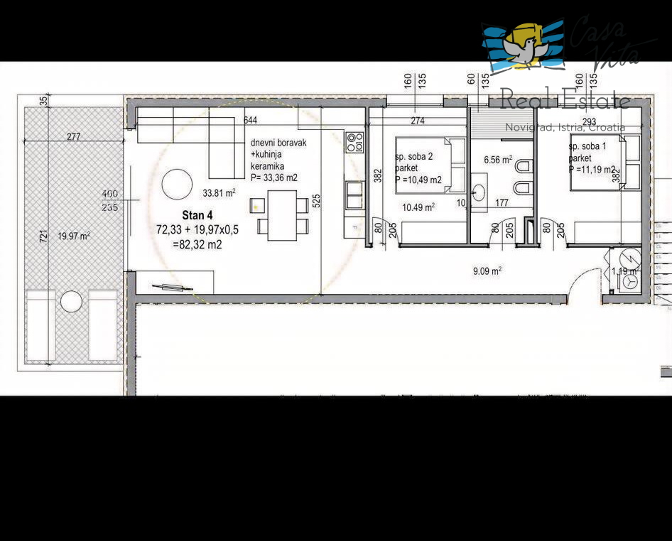 ISTRA, NOVIGRAD - Appartamento funzionale a Novigrad a 1000 m dal mare!