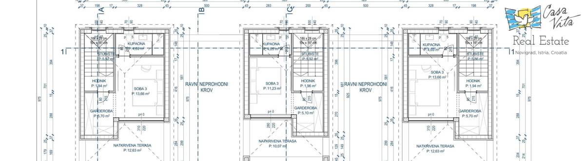 ISTRIA, POREČ - Funzionali case a schiera in costruzione