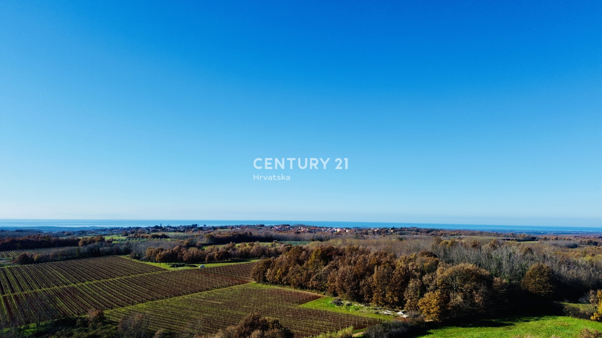 POREČ, PERIFERIA 8 KM, TERRENO EDIFICABILE CON MOLTO POTENZIALE