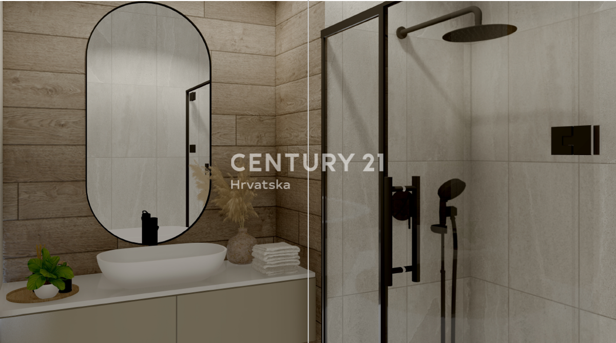 ROVINJ, VENDITA APPARTAMENTO IN NUOVA COSTRUZIONE AL PIANO TERRA CON CORTILE