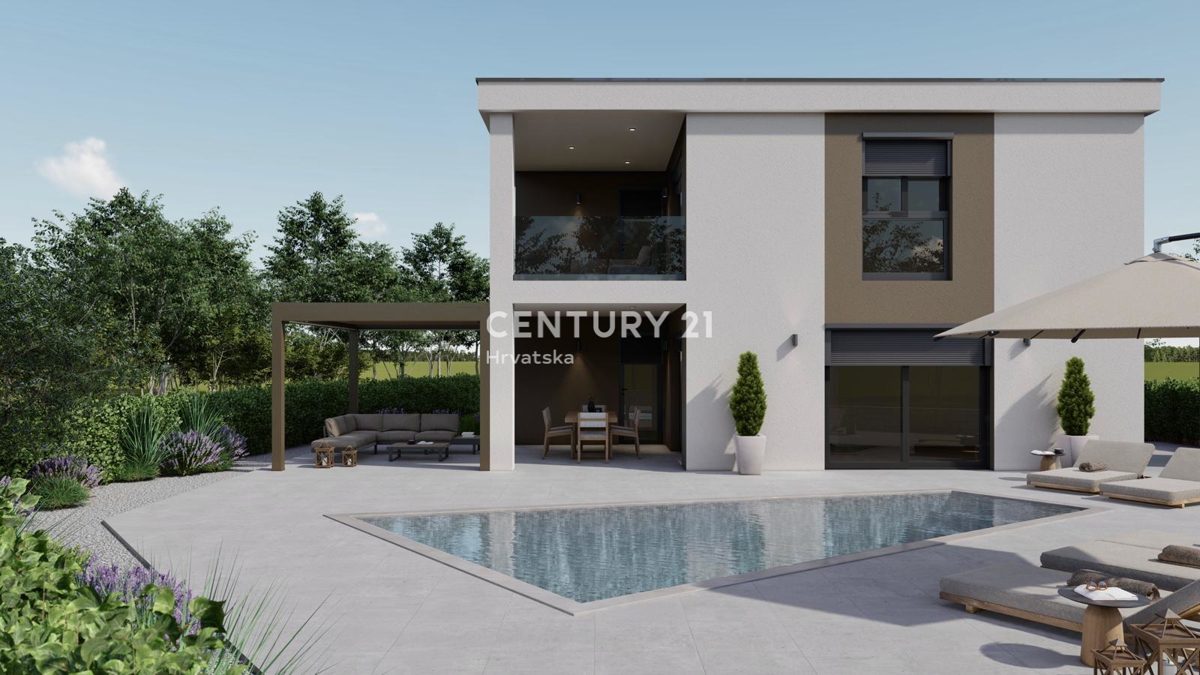 POREČ, VENDESI CASA CON PISCINA, NUOVA COSTRUZIONE, ULTIMA DISPONIBILE VICINO ALLA CINTURA VERDE