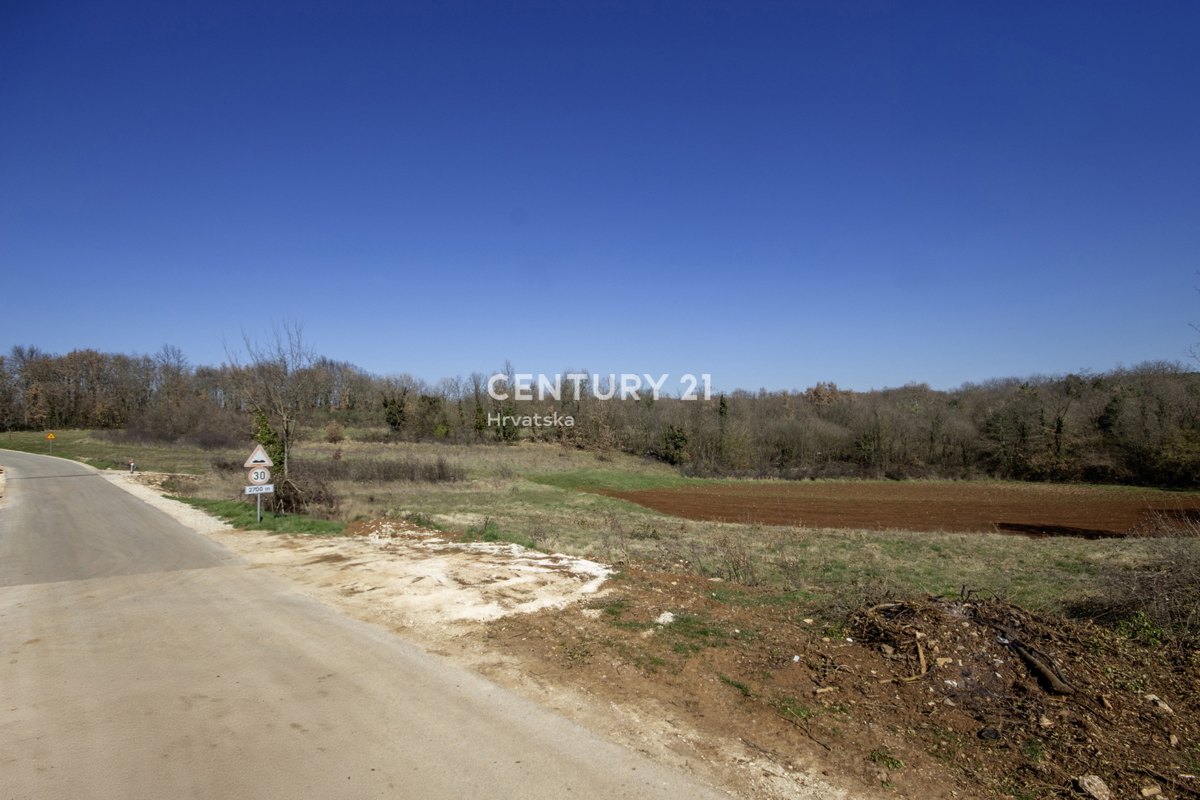 POREČ, 15 KM, TERRENO EDIFICABILE CON PROGETTO PER UNA SPLENDIDA CASA MEDITERRANEA