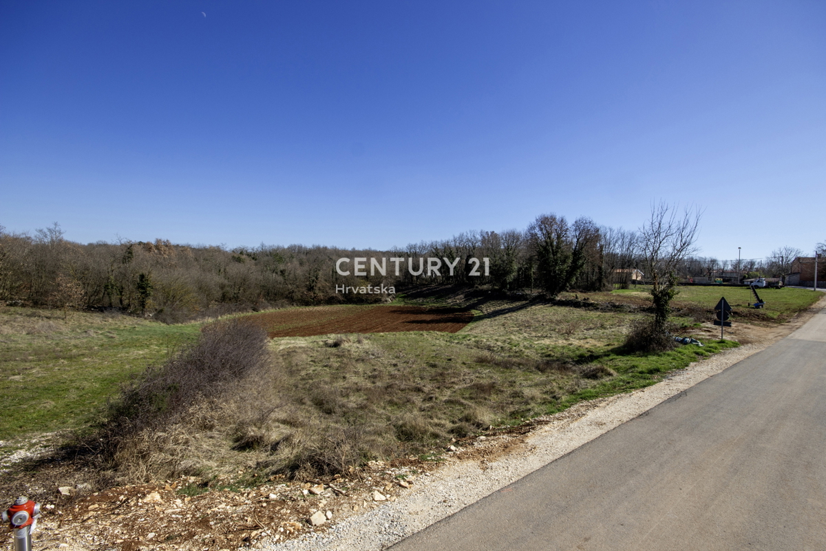 POREČ, 15 KM, TERRENO EDIFICABILE CON PROGETTO PER UNA SPLENDIDA CASA MEDITERRANEA