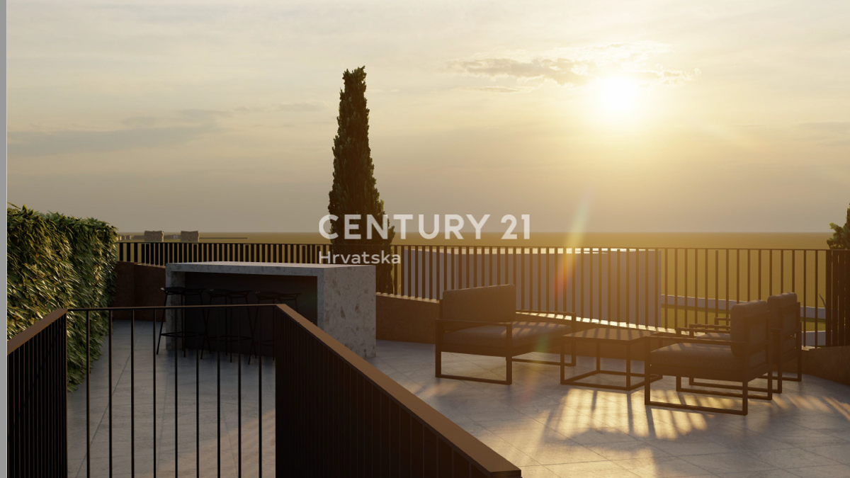 POREČ, NUOVA COSTRUZIONE, MODERNO APPARTAMENTO DUE LOCALI CON TERRAZZA SUL TETTO