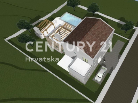 VIŠNJAN, VENDITA TERRENO EDIFICABILE CON PERMESSO DI COSTRUIRE E VISTA