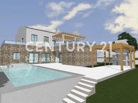 VIŠNJAN, VENDITA TERRENO EDIFICABILE CON PERMESSO DI COSTRUIRE E VISTA