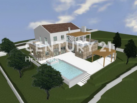 VIŠNJAN, VENDITA TERRENO EDIFICABILE CON PERMESSO DI COSTRUIRE E VISTA