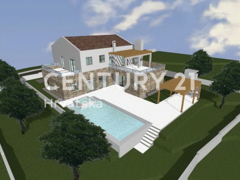 VIŠNJAN, VENDITA TERRENO EDIFICABILE CON PERMESSO DI COSTRUIRE E VISTA