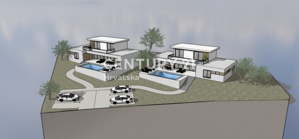 KAROJBA, TERRENO EDIFICABILE CON PERMESSO DI COSTRUIRE PER DUE CASE MODERNE