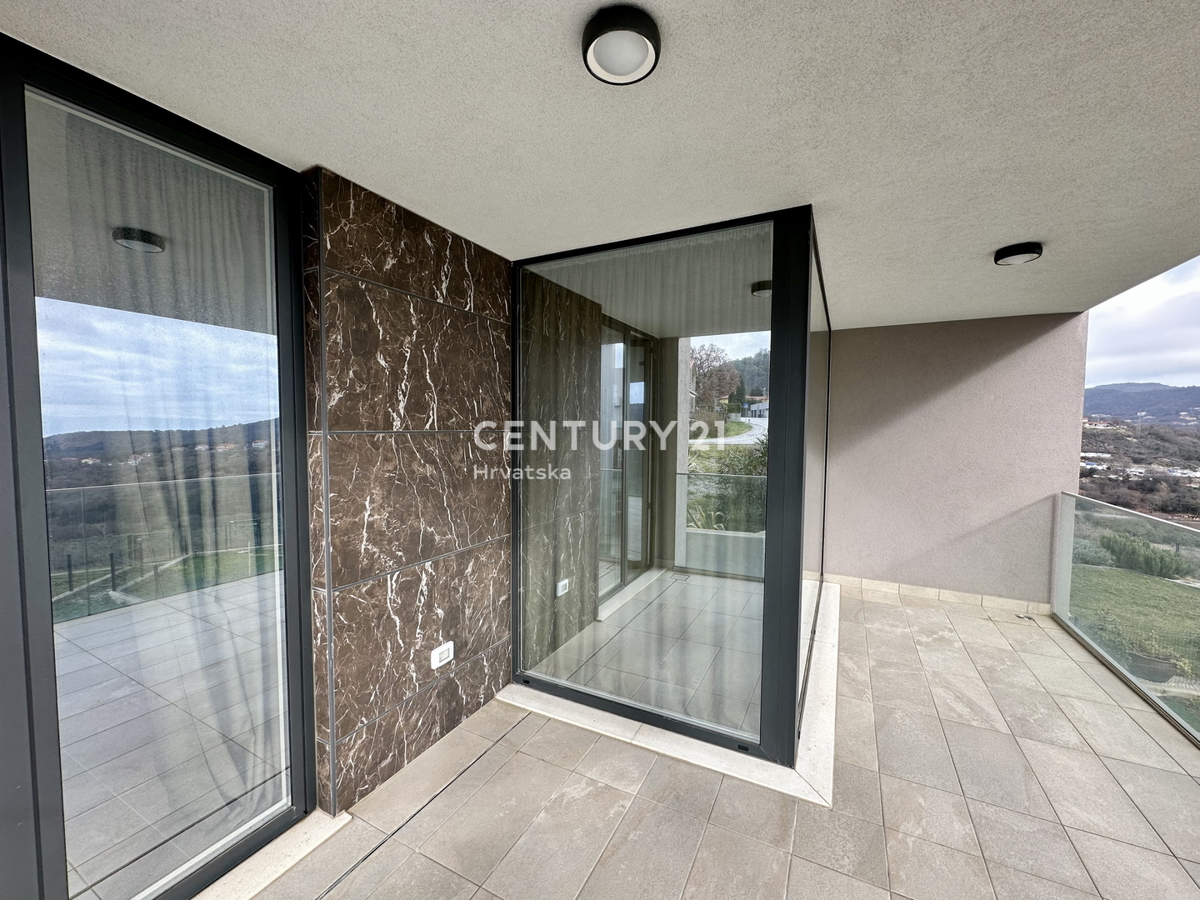 LABIN, APPARTAMENTO IN NUOVA COSTRUZIONE CON VISTA APERTA SUL MARE