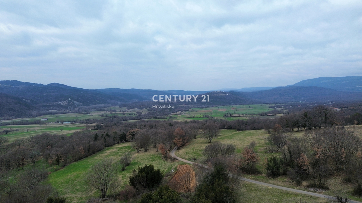 ISTRA, BOLJUN, RUDERE IN PIETRA CON AMPIO TERRENO E VISTA APERTA SULLA NATURA