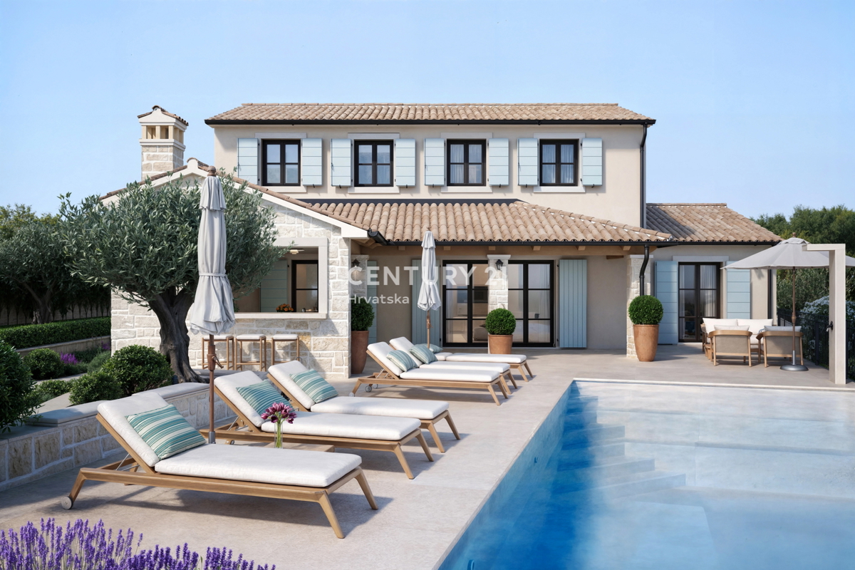 POREČ, 15 KM, TERRENO EDIFICABILE CON PERMESSO PER UNA SPLENDIDA VILLA MEDITERRANEA