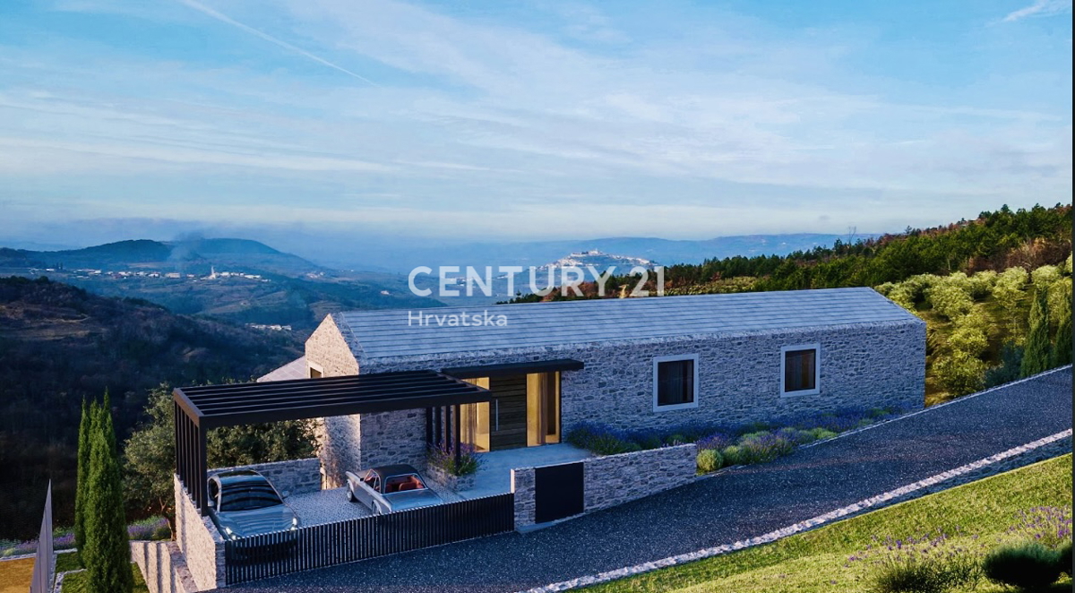 MOTOVUN, DINTORNI, TERRENO EDIFICABILE CON VISTA PANORAMICA